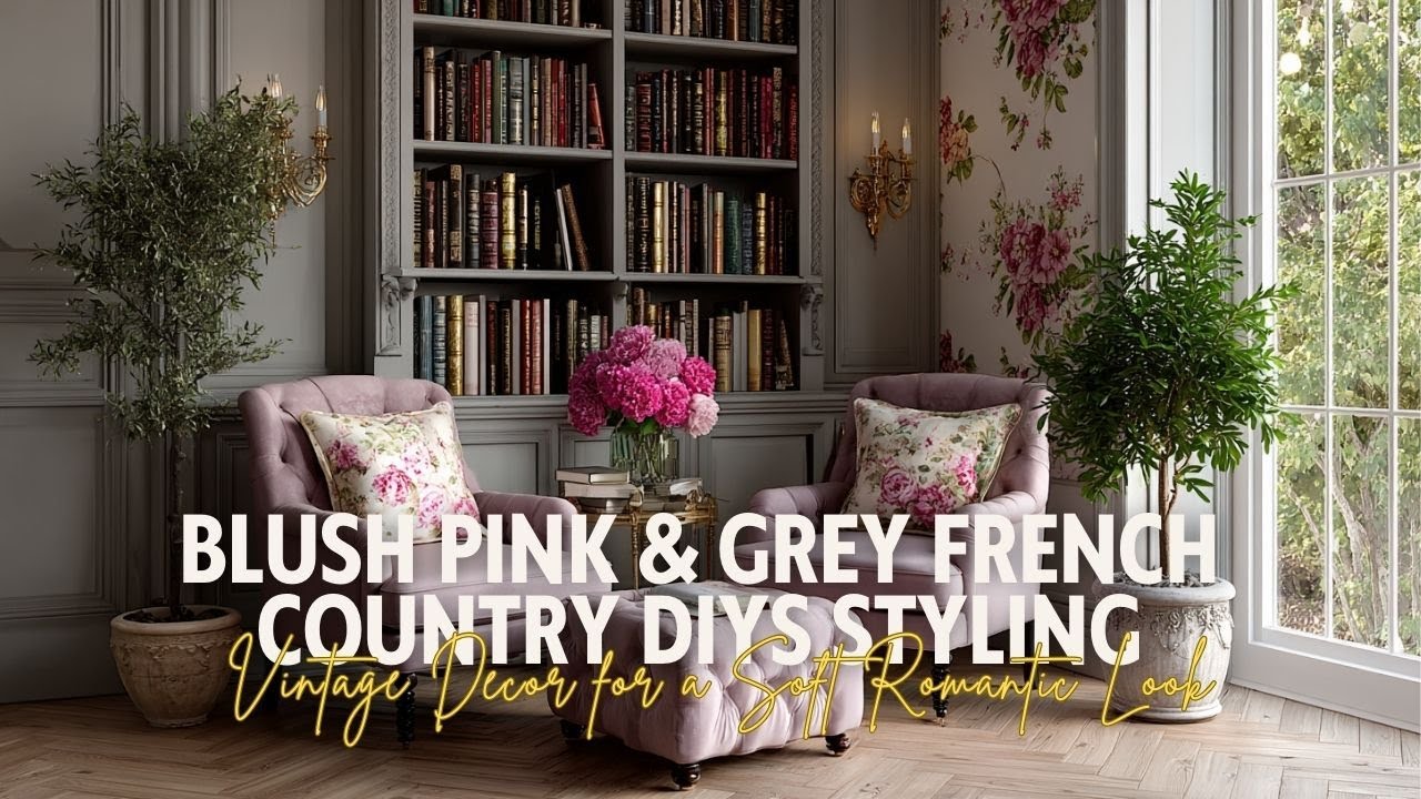 Blush Pink & Grey French Country DIYs Styling Vintage Decor for a Soft Romantic Look