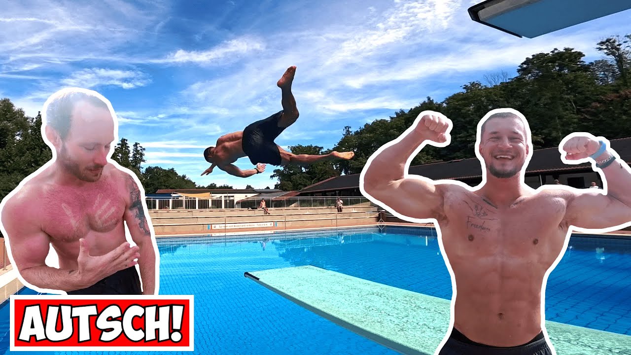 SCHMERZHAFTER FAIL! Turmspringen CRASHKURS f&uuml;r EX-BODYBUILDER!