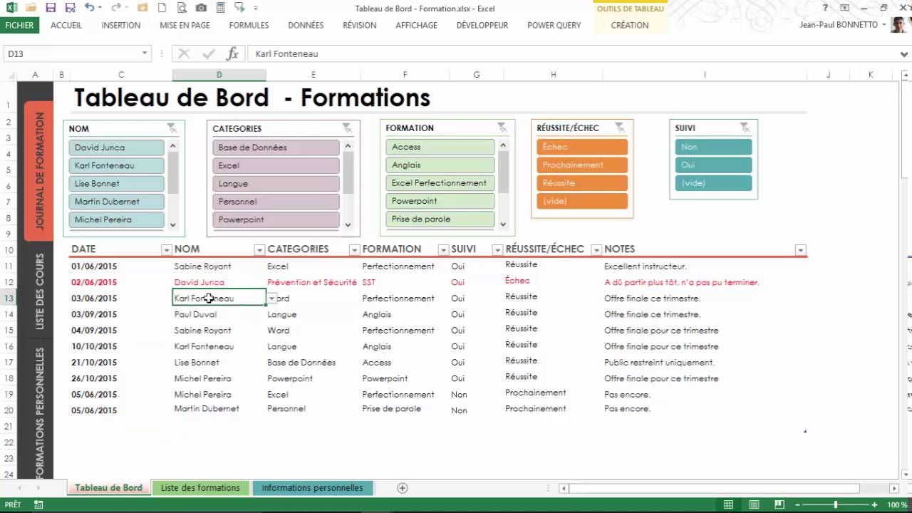 Excel - Créer des Tableaux de Bord rapidement grâce aux Segments