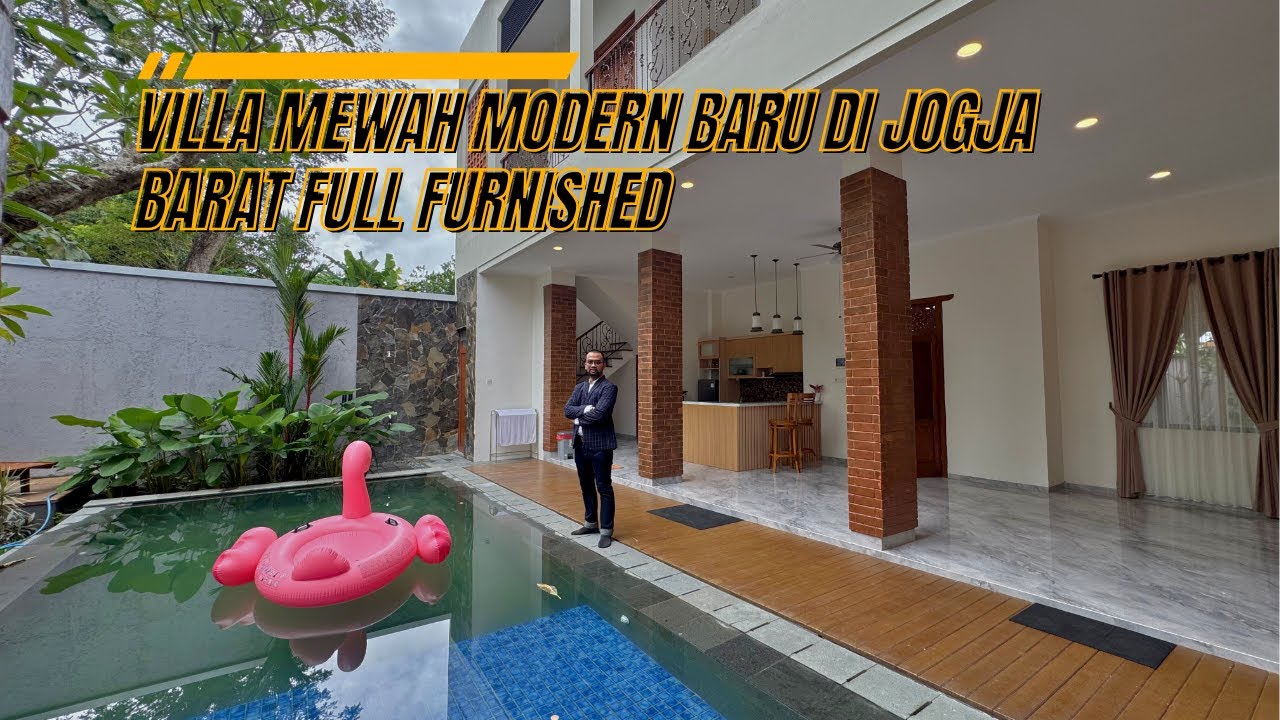 VILLA MEWAH MODERN BARU DI JOGJA BARAT FULL FURNISHED COCOK BUAT HUNIAN MAUPUN DISEWAKAN