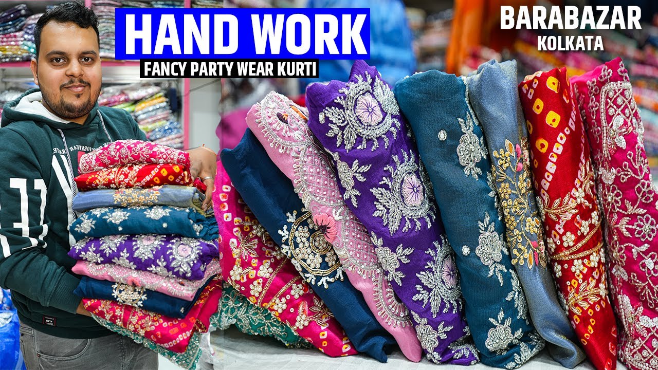 Pure Cotton, Fancy Hand Work & Party Wear 2pc/ 3pc Kurti Wholesaler in Barabazar, Kolkata