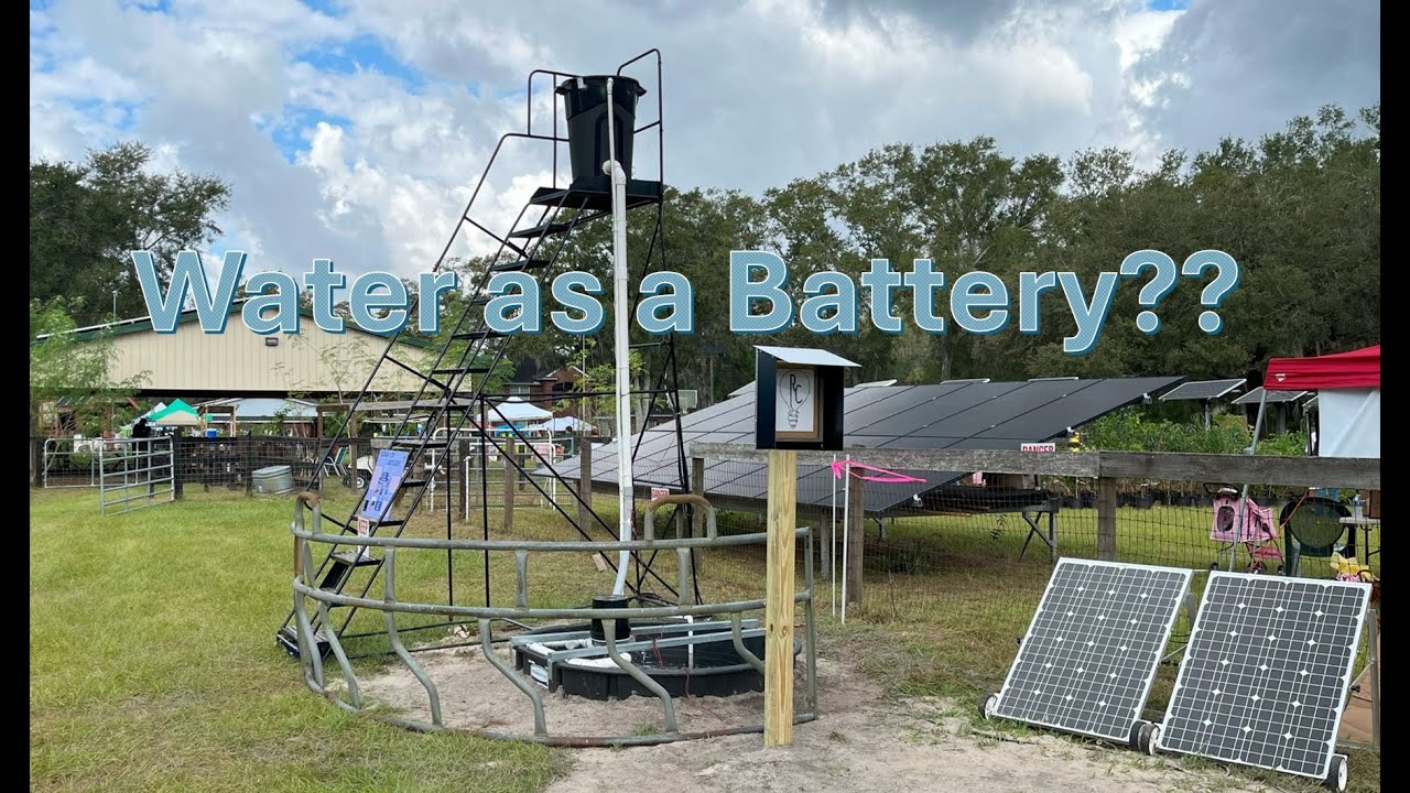 Water Gravity Battery Powered by Excess Solar Energy using a DIY Microturbine