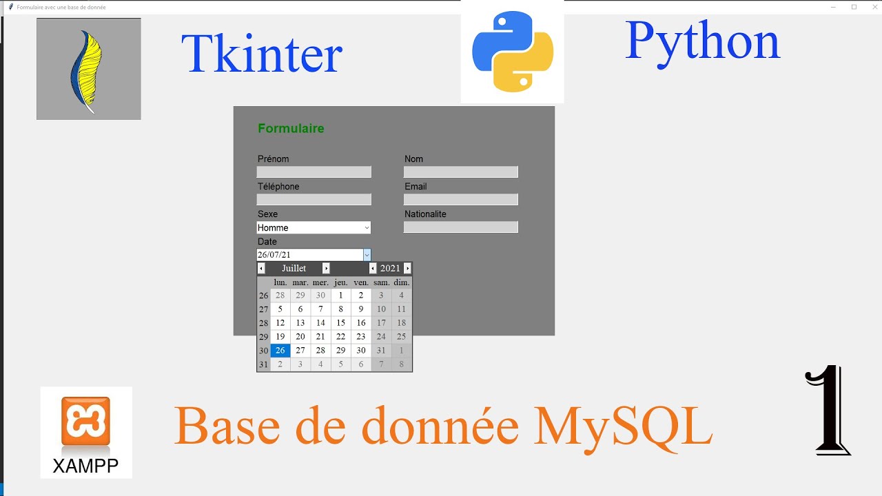 Formulaire avec Tkinter Python en utilisant une base de donnée MySQL-- Partie 1