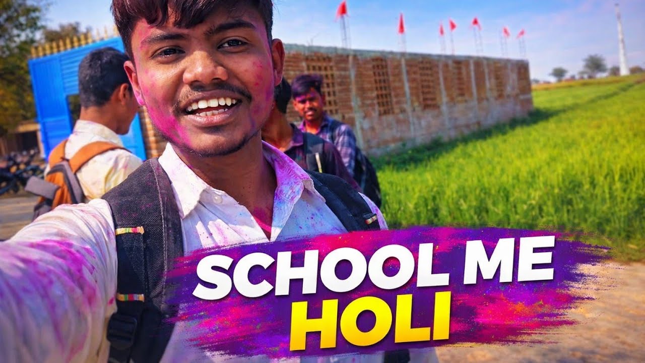 Holi in the school|| vlog video in school 🏫|| 