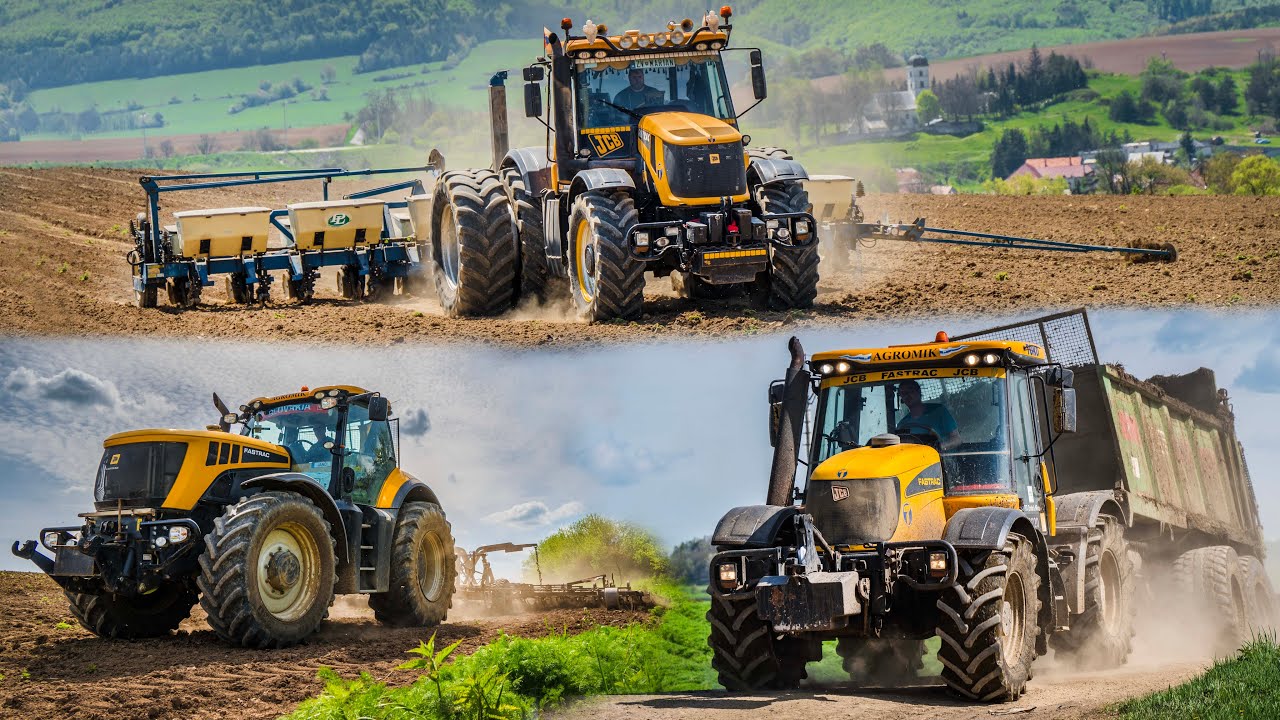 Hnojenie, príprava pôdy a sejba kukurice 2023 | JCB Fastrac 8250, 8310, 3230