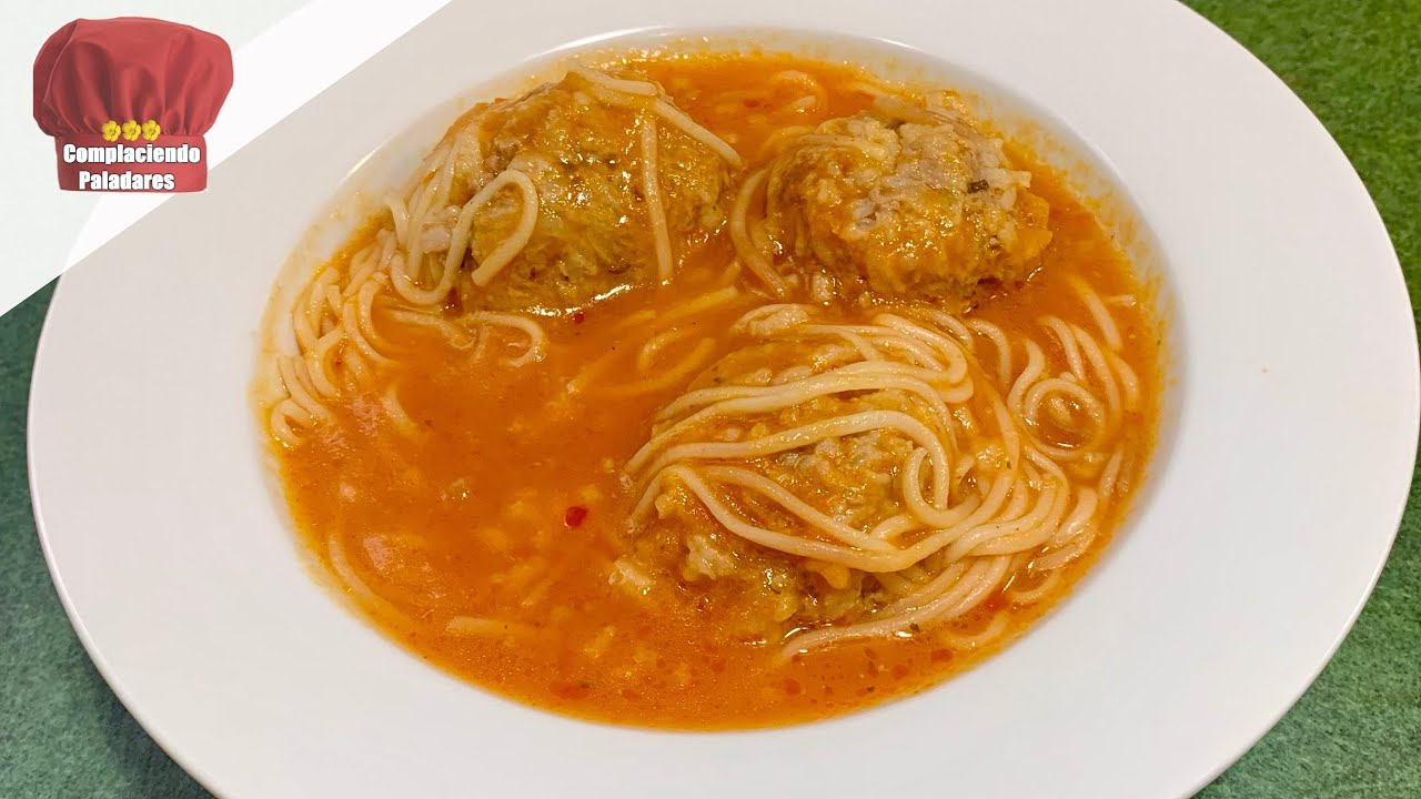 Sopa de fideo con Albondigas de Res  | Fideo Soup with meatballs