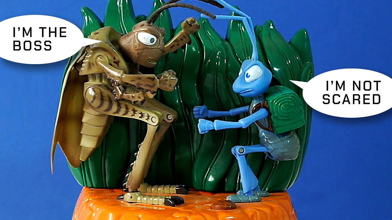 Disney A BUG'S LIFE Talking Flik and Hopper Coin Bank - Pixar Toys Figures