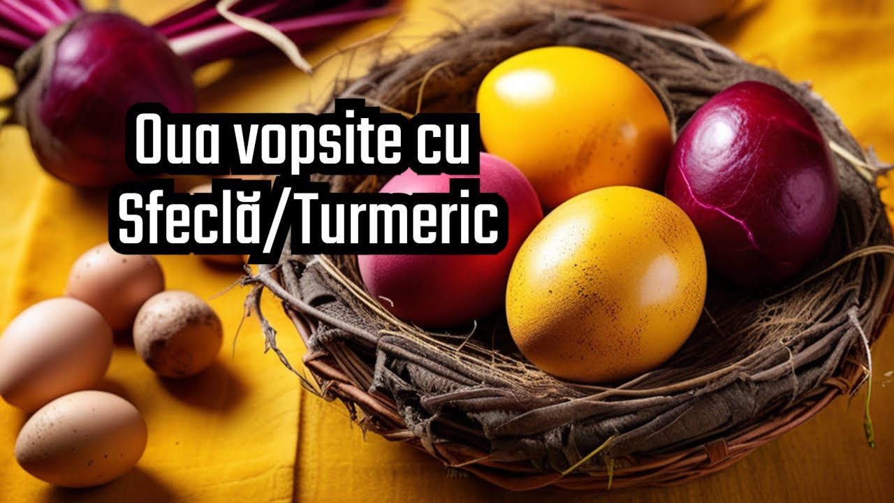 Oua vopsite natural  cu  sfecla rosie si turmeric   in doar 10 minute inveti.