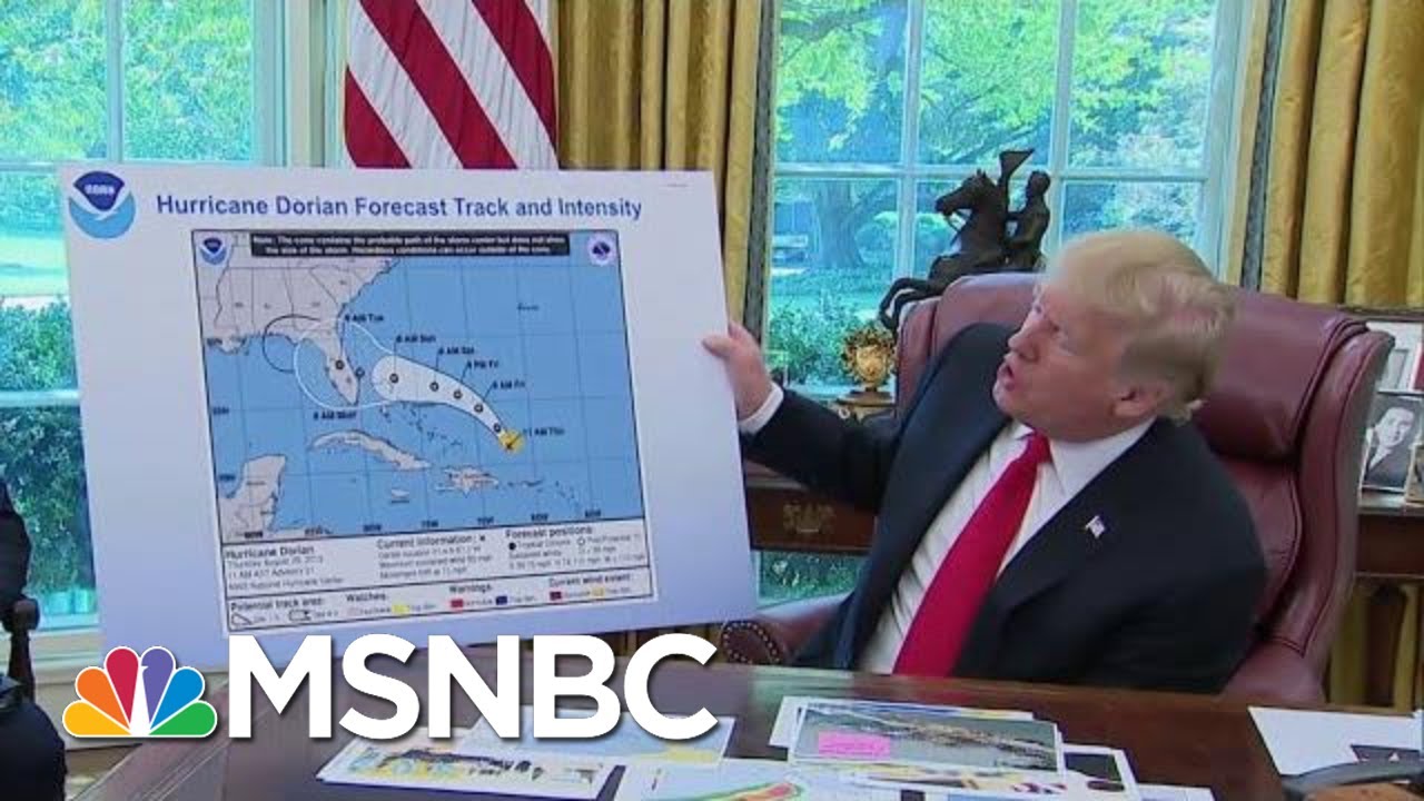 Trump Shows Sharpie-Altered Hurricane Forecast, Doubles Down On False Claim | Hardball | MSNBC