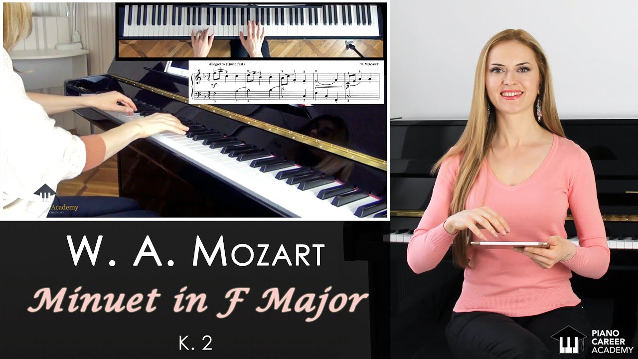W. A. Mozart - Minuet in F Major, K. 2 (Piano Tutorial). Lesson No. 82 for Beginners