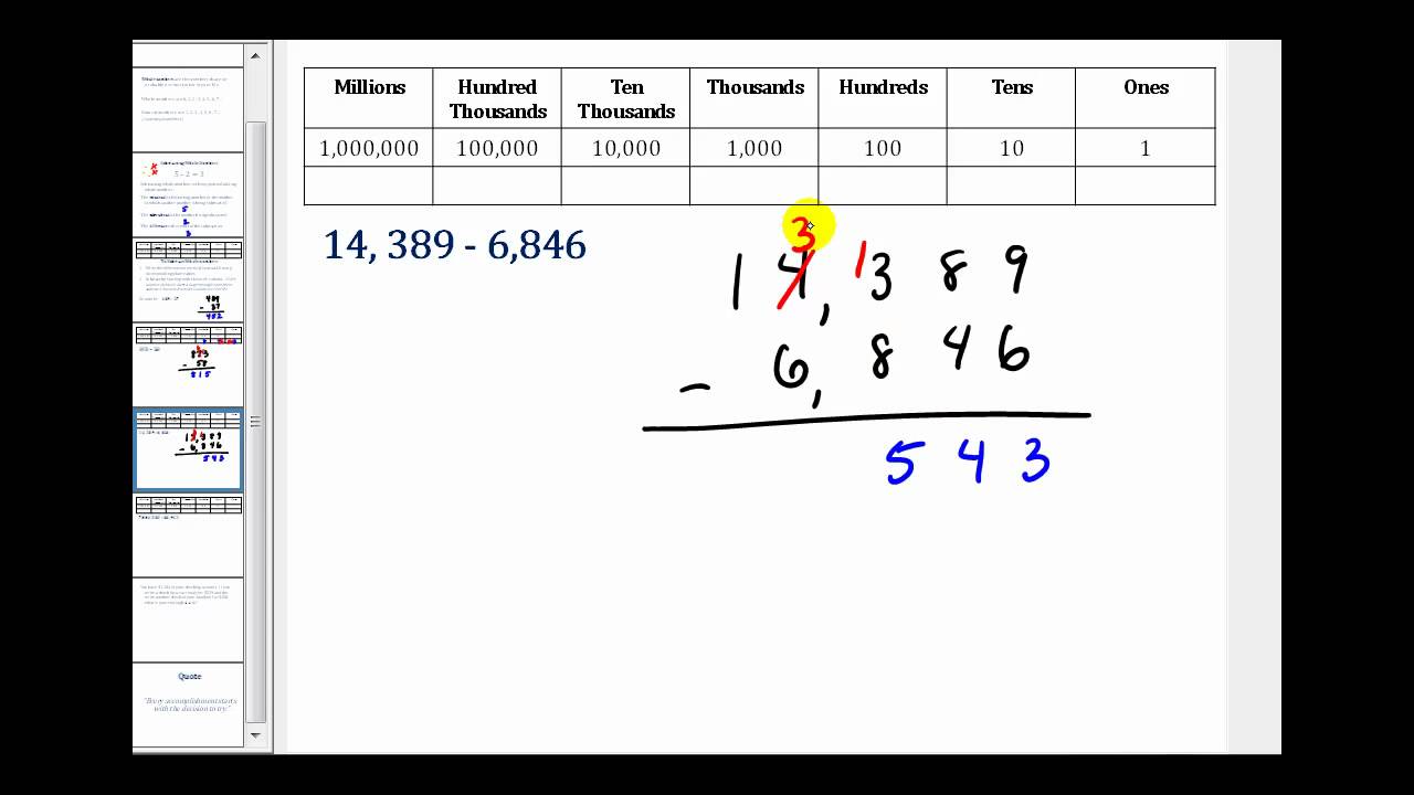Subtracting Whole Numbers