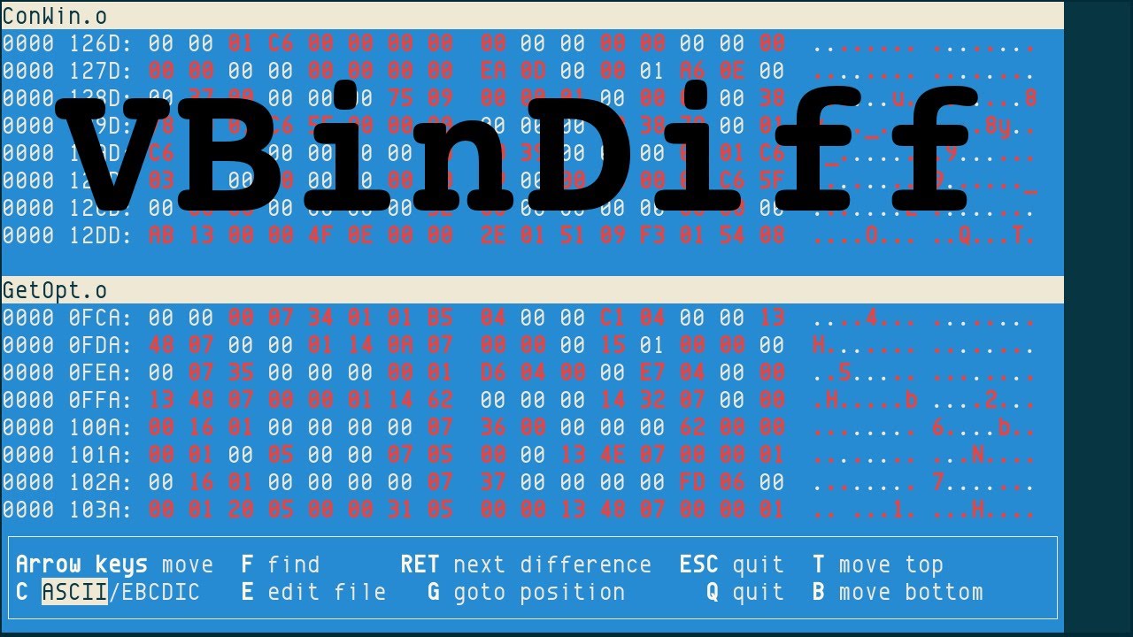 VBinDiff, Visual Binary Diff