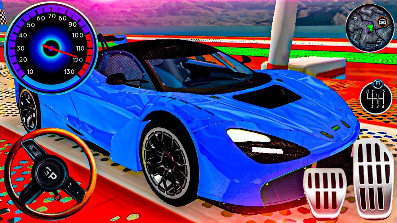 Blue McLaren 720S || Mega Truck Simulator Games 3D Android Gameplay