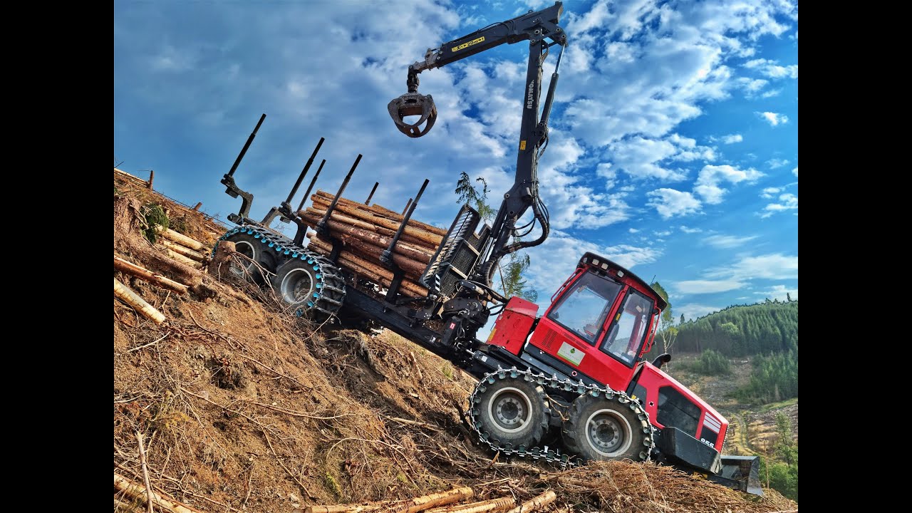 🌲*Steep WinchWork* • Komatsu 855 & Ritter Winch • Forwarder in Slope • LoggingAction • Drone •#2🌲