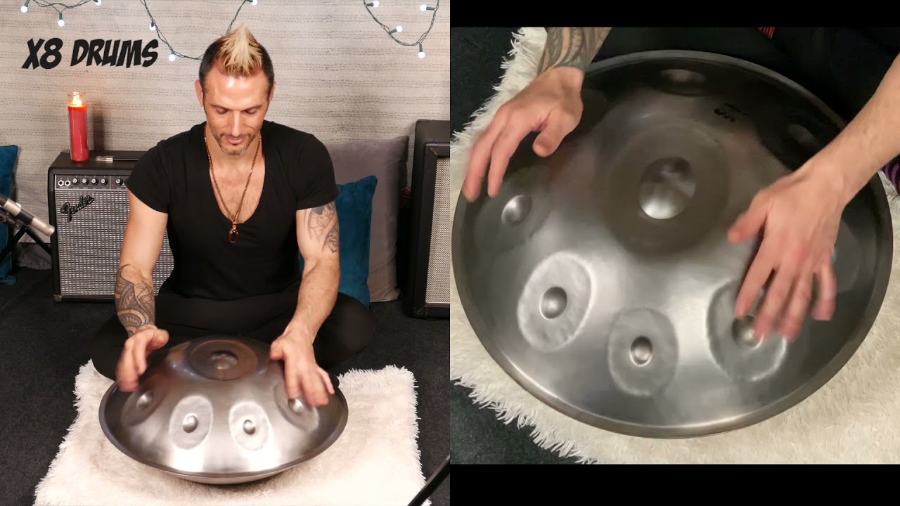 X8 Pro D Kurd Handpan, Stainless Steel without Band