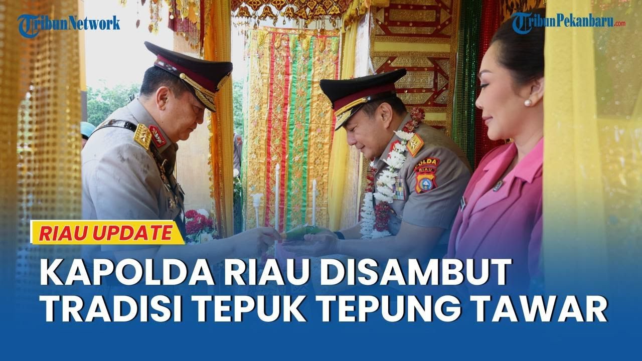 KAPOLDA Riau yang Baru Irjen Herry Heryawan Disambut Gegap-gempita, Iqbal Kalungkan Bunga