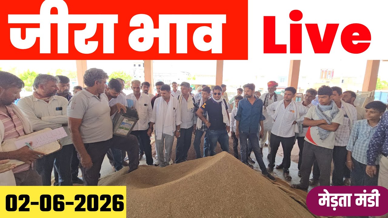 मेड़ता मंडी जीरा भाव Live | Jeera Bhav Today | Merta Mandi Bhav Online 02.06.2026