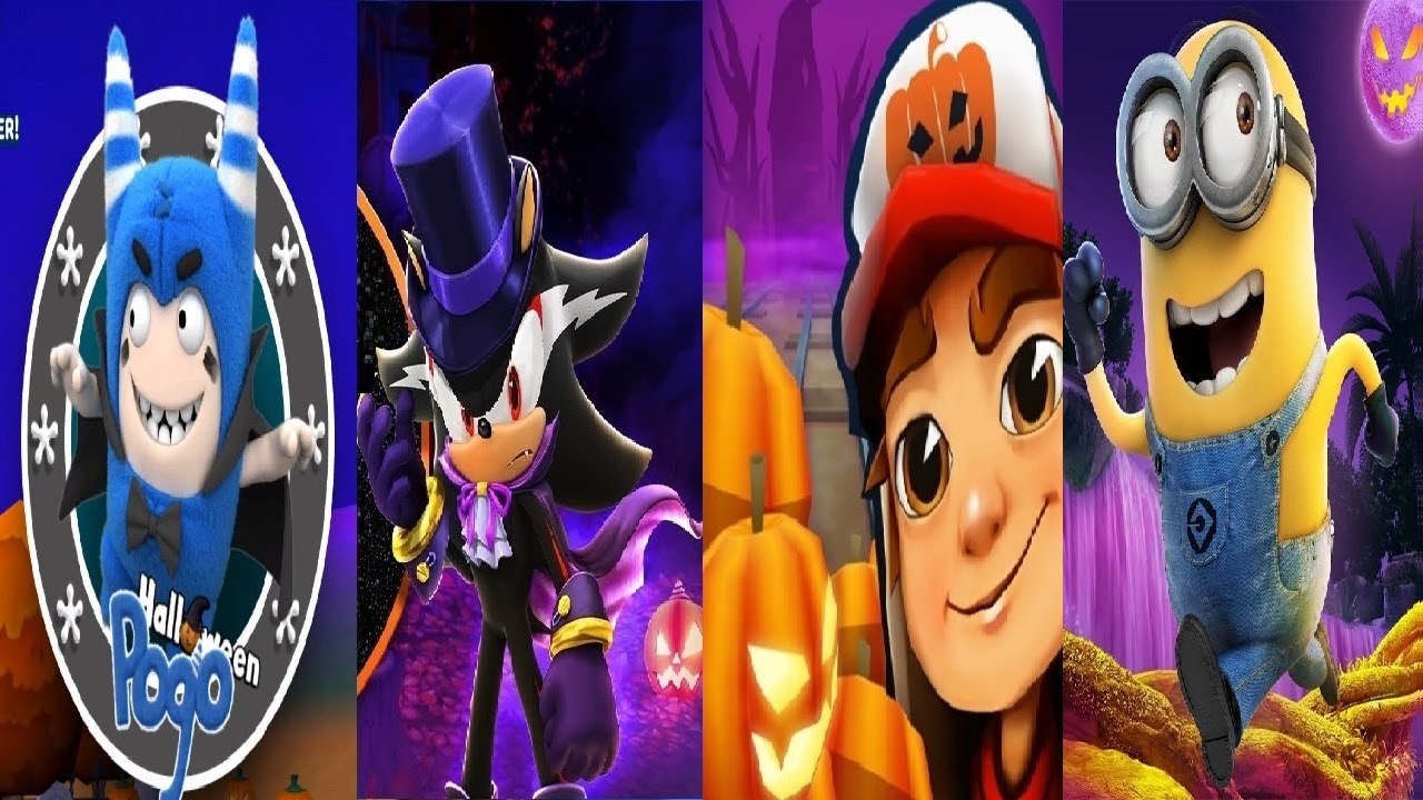 Oddbods Turbo Run Halloween PoGo VS SONIC DASH VS Subway Surfers Halloween Despicable Me Minion Rush