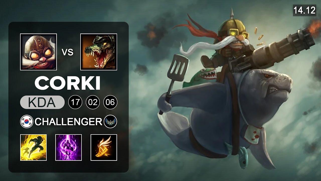 Corki vs Renekton Mid - KR Challenger - Patch 14.12 Season 14