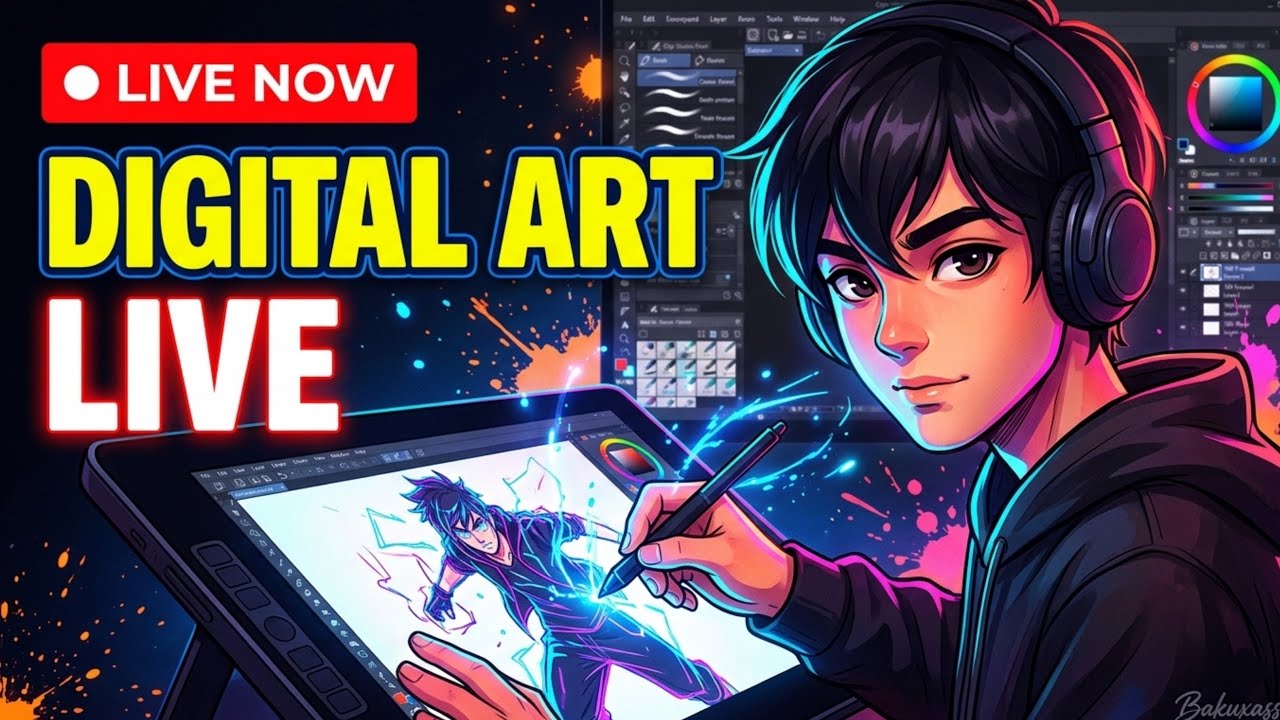 Relaxing Digital Art Session 🖌️ | Sketching & Coloring Live