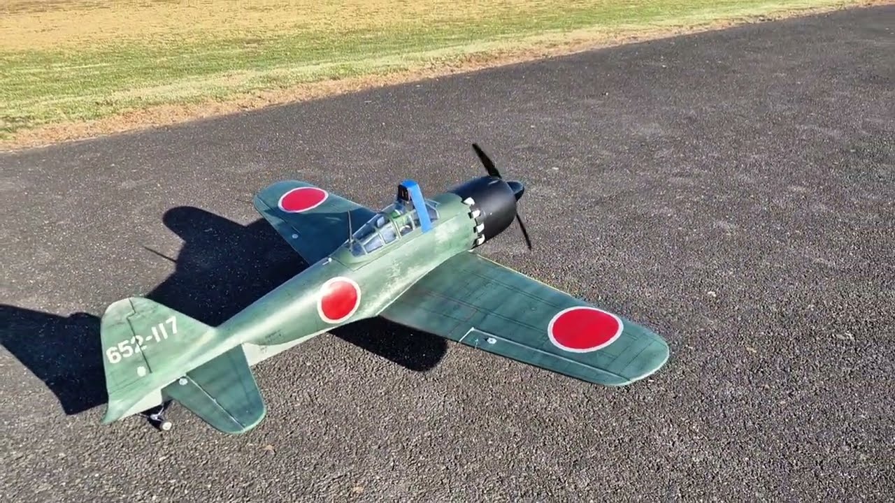 RC Mitsubishi Zero Maiden with live commentary: Flight One