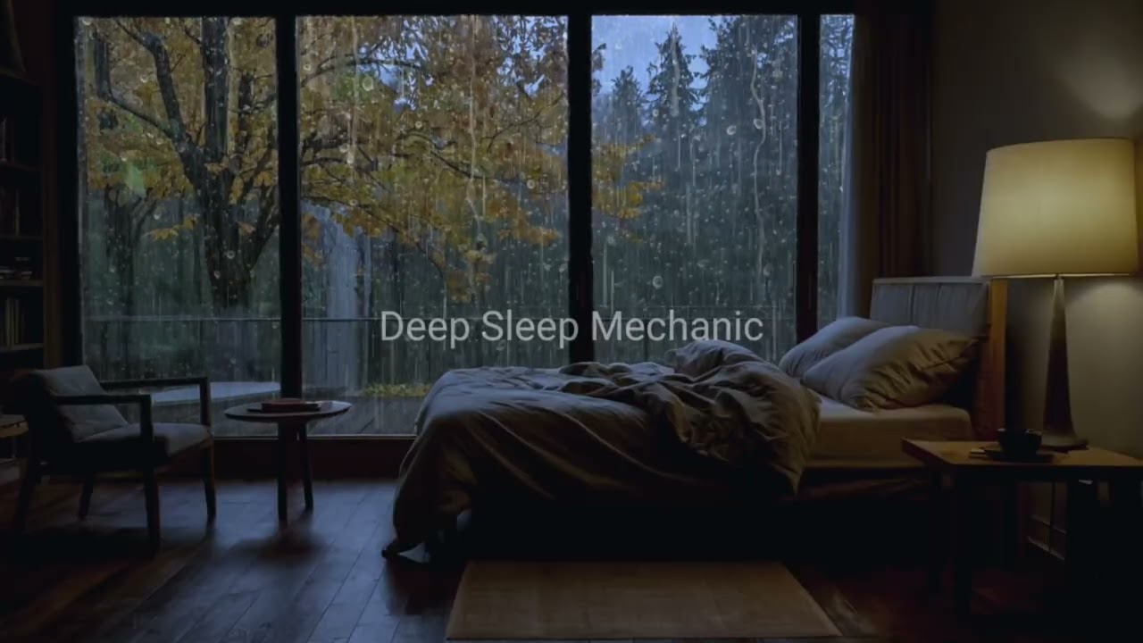 ASMR Спокойная дождливая атмосфера комнаты для изучения сна и релаксации 3 часа