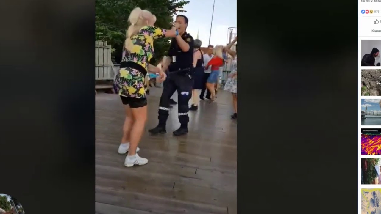Politimann hev seg med i dansen