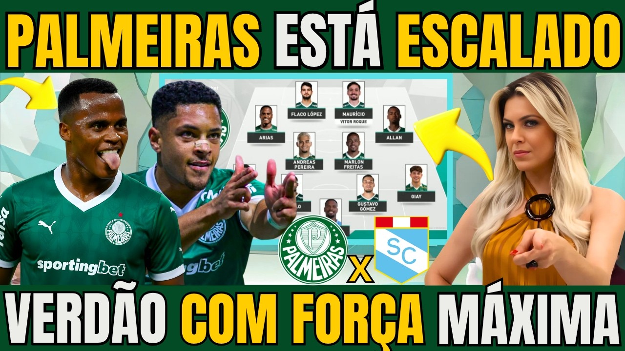 JOGO ABERTO! PALMEIRAS EST&Aacute; ESCALADO COM ARIAS E VITOR ROQUE DE VOLTA / NOTICIAS DO PALMEIRAS HOJE