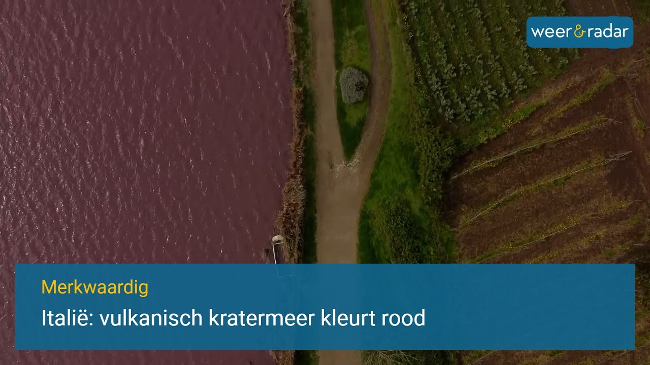 Itali&euml;: vulkanisch kratermeer kleurt rood 05.04.2022
