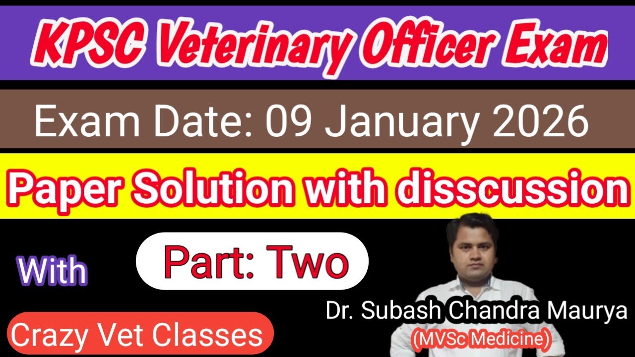 Karnataka Veterinary Officer Exam Paper solution and discussion (Part-2)/Veterinary Exam#vo#vet