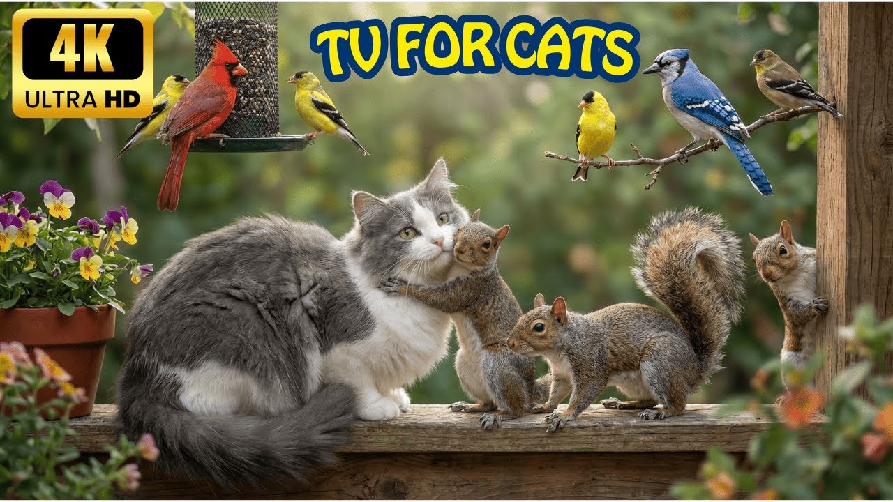 [NO ADS] Relaxing Cat TV 🌸 Calm Garden Wildlife That Cats Enjoy Watching Quietly