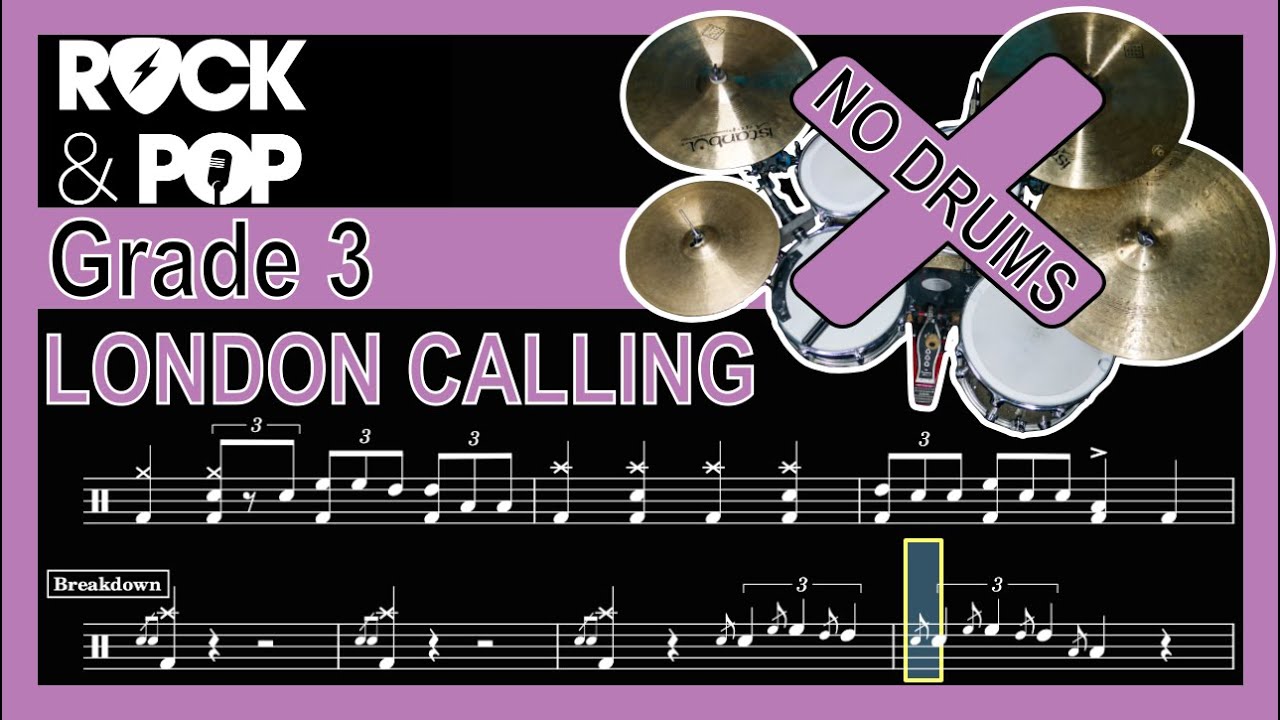London Calling - Drumless Track With Notation (Trinity Grade 3)
