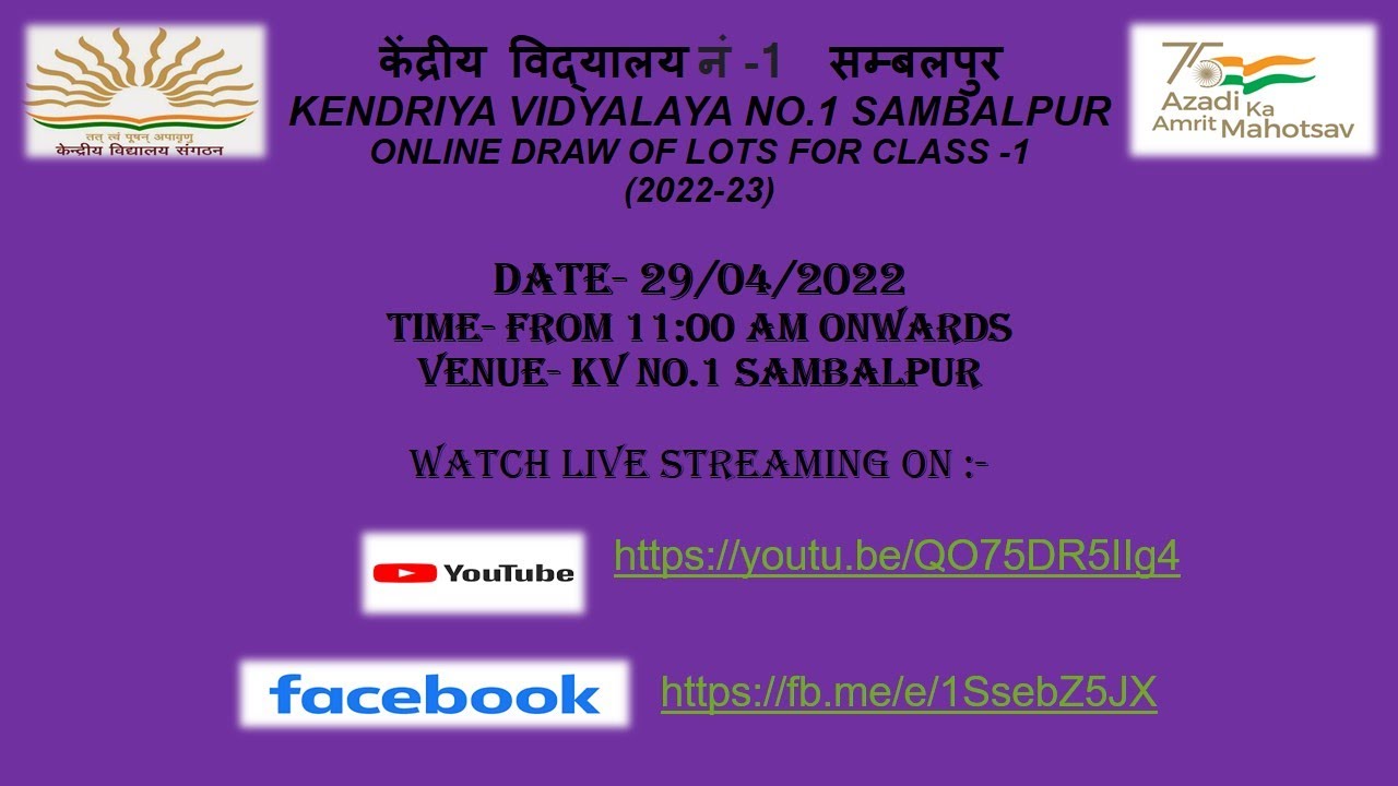 ONLINE DRAW OF LOTS FOR ADMISSION INTO CLASS-I (2022-23)