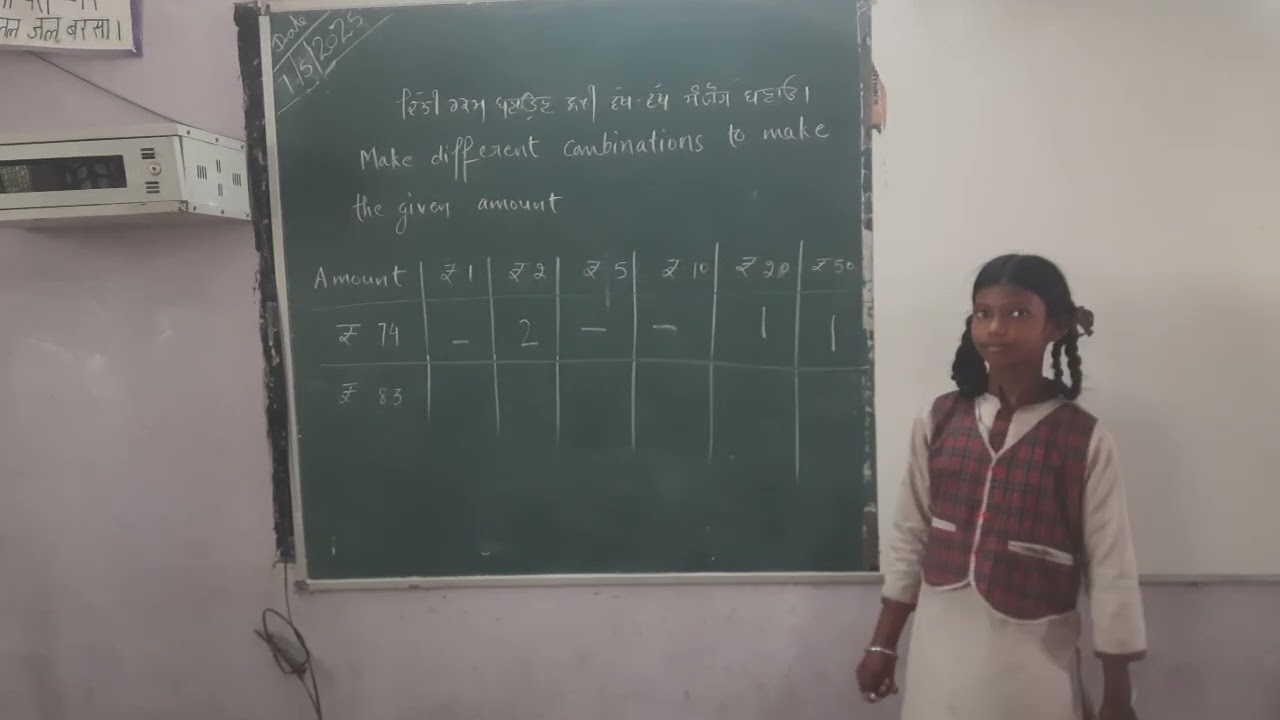 Making given amount by using combination of different no. of notes by Muskan,GHS Nussi, Jalandhar
