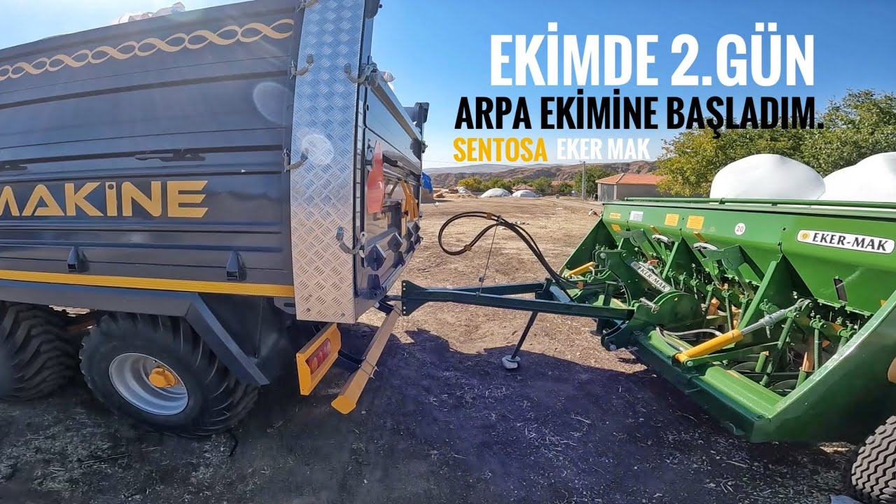 EKİMDE 2.GÜN. SENTOSA CİNSİ ARPA TOHUMLARIMIZI TOPRAKLA KAVUŞTURDUK. 