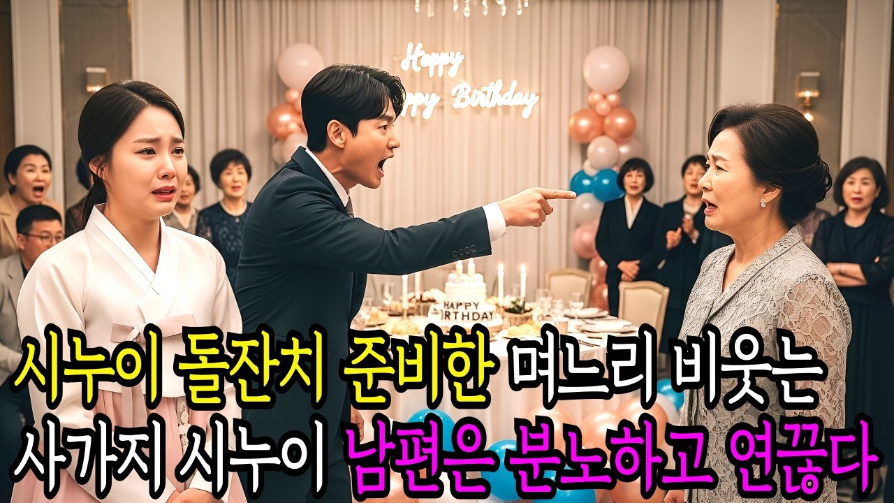 암에 걸린 며느리에게 시어머니는 시누이 아이의 돌잔치를 준비 시키고,남편은 결국 하객 앞에서 폭발하고 연을 끊는다./노후사연/사연오디오/시월드/감동사연/