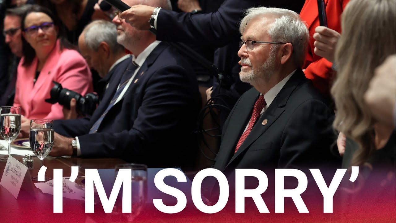 Kevin Rudd issues grovelling apology to Donald Trump following humiliating conference