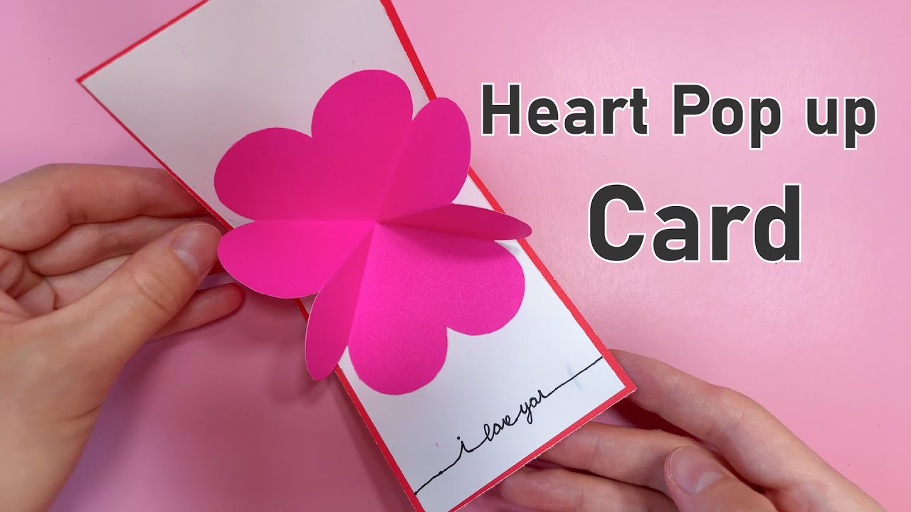 Handmade heart pop up card. DIY 3D card making tutorial. Scrapbook card assembly ideas. Easy Crafts