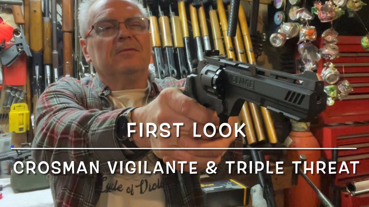 First look with the Crosman Vigilante and Triple Threat revolvers some targets and plinking