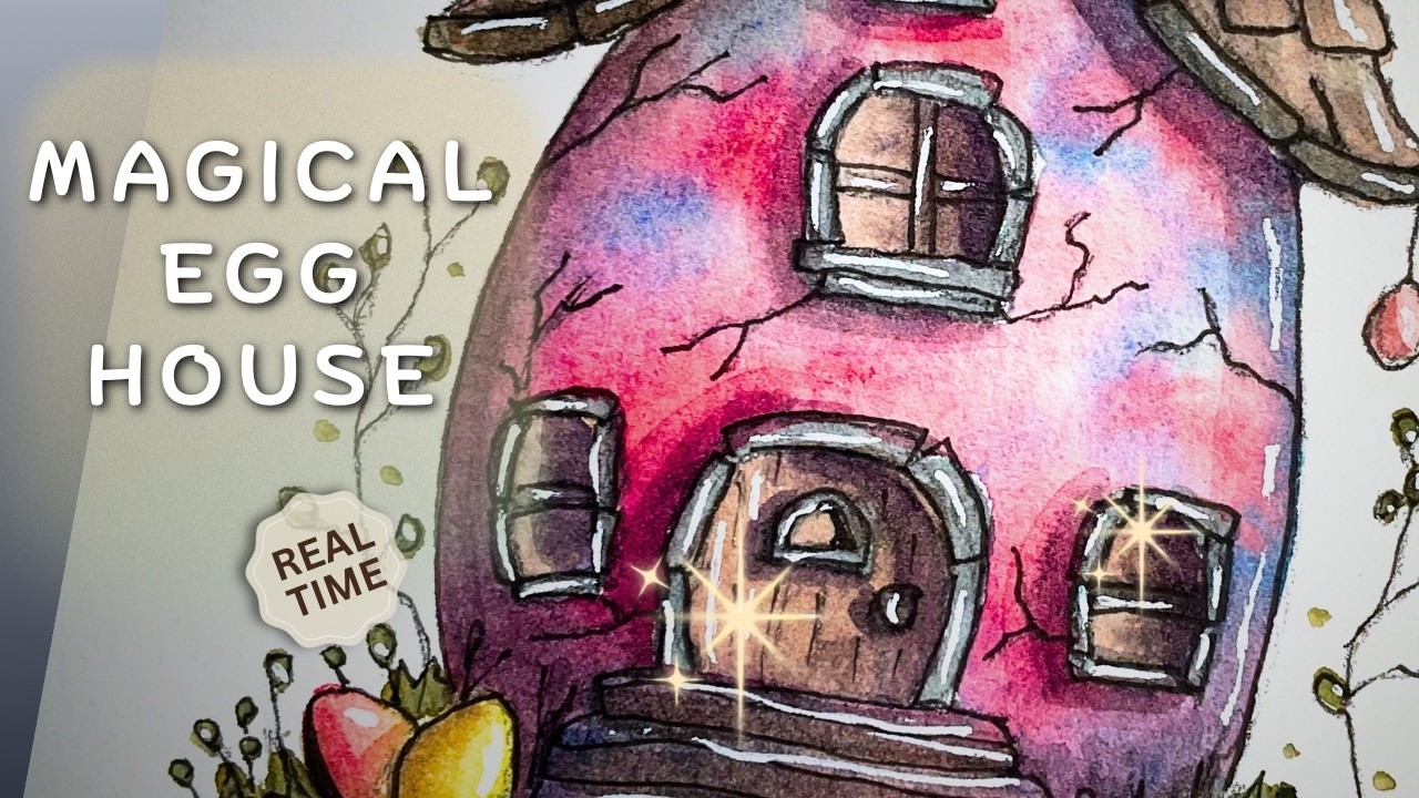Paint a Magical Egg House in Watercolor — Relaxing Real-Time Step-by-Step