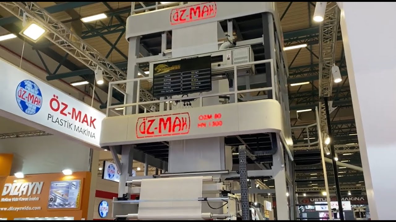 ÖZM Ø80 HN 1300 HDPE FİLM MAKİNESİ (NON-STOP SARGI) -  HDPE BLOWN FILM MACHINE (NON-STOP WINDING)