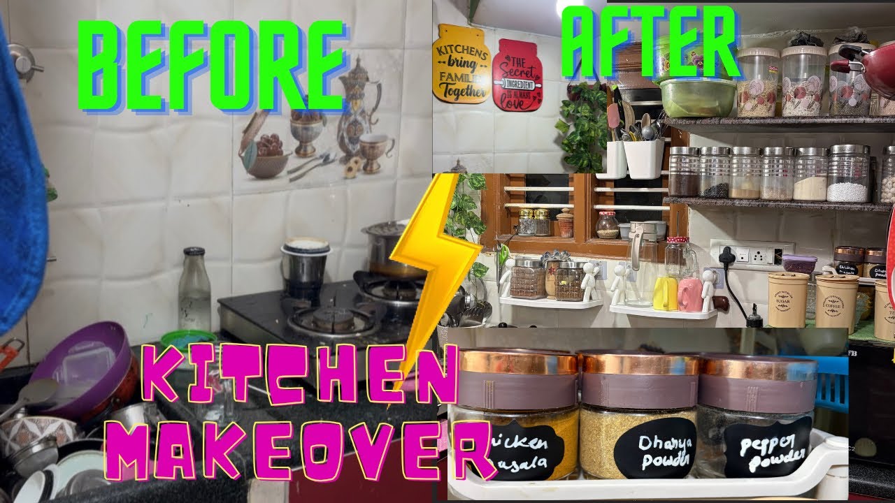 Small kitchen makeover|budget friendly 🌸#youtuber #youtubeshorts #kannadachannel 