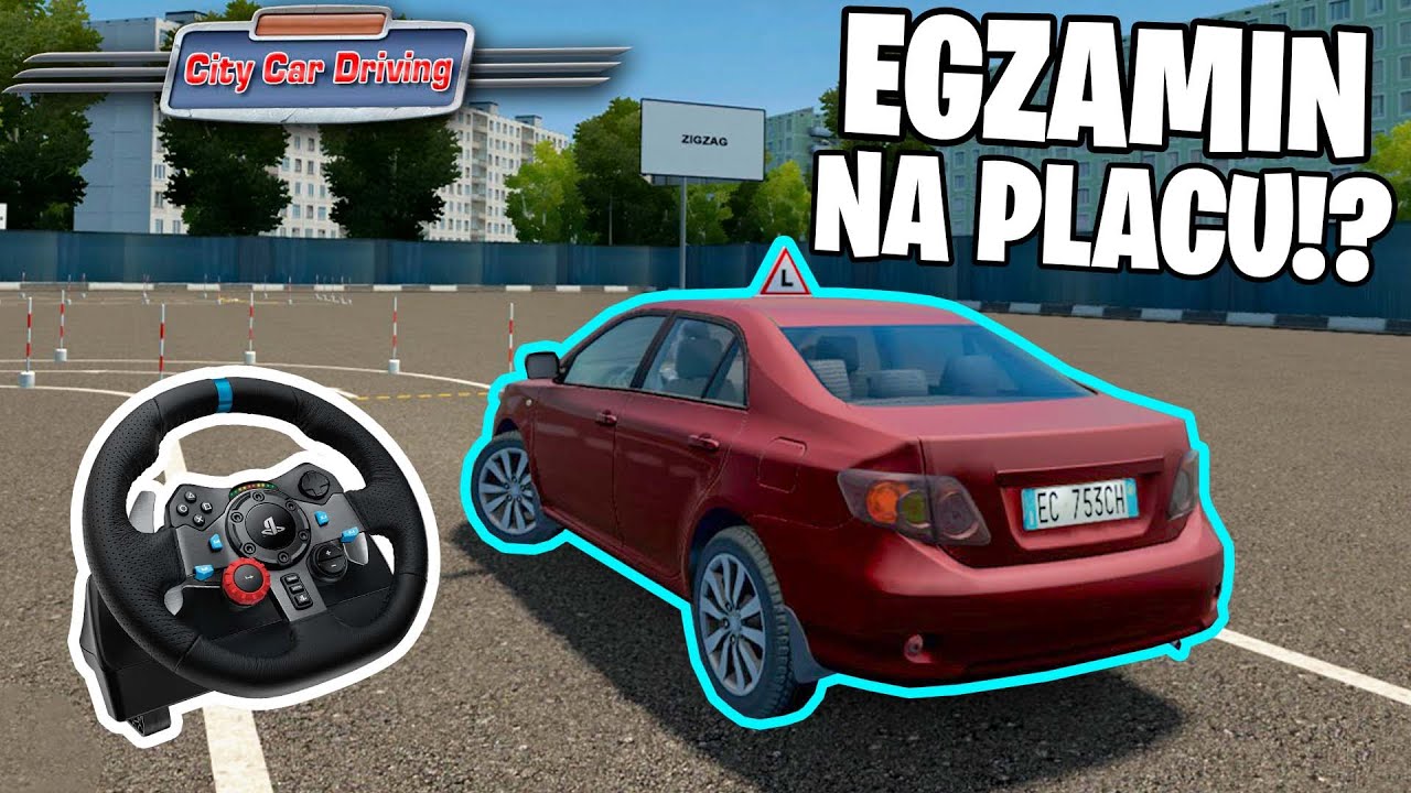 🚗Egzamin na placu w grze komputerowej, na kierownicy!? | City Car Driving