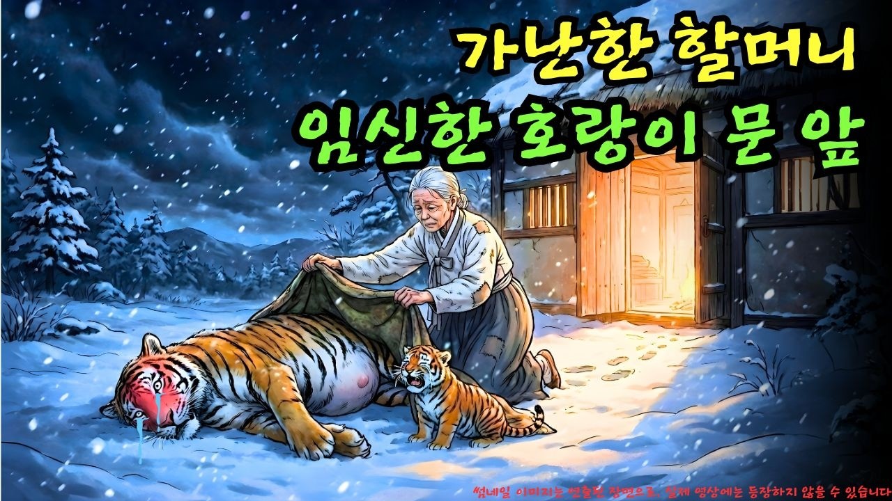👉 눈보라 치는 밤, 문 앞에 쓰러진 임신한 호랑이를 방으로 들여 살려낸 가난한 할머니… 이 선택은 과연 위험하지 않을까? | 야담 |옛날이야기 |민담 |전설 | 설화