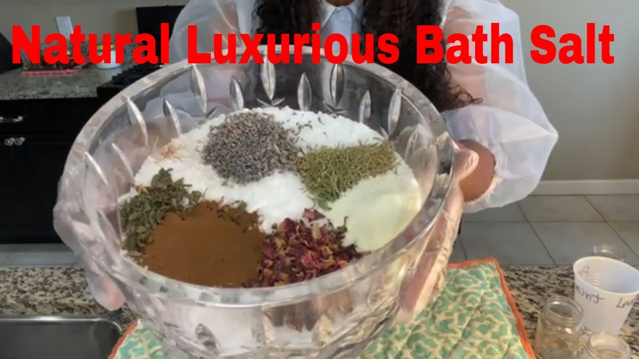 DIY  Natural Luxurious Bath Salt with Rosemary Essential Oil * * Cold Therapy Bath Salt * *