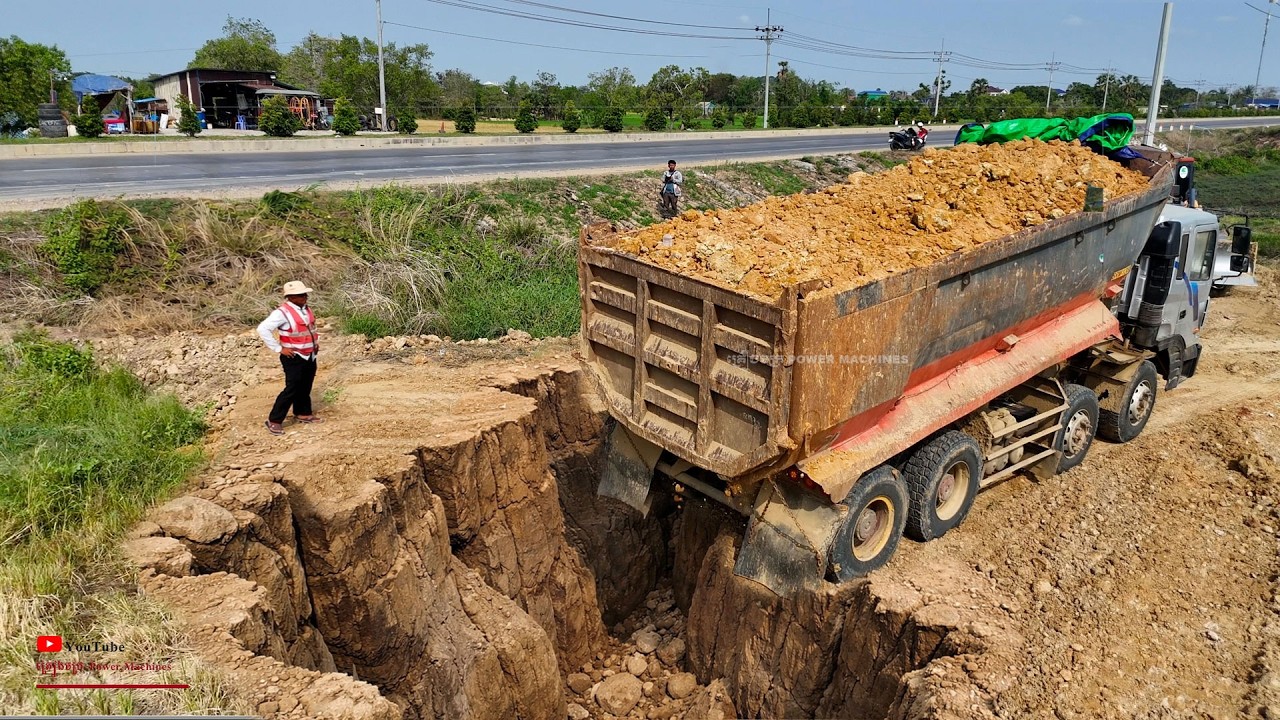 LIKE This First​! Amazing Group​ Land Erase Huge Size Used Dozer C3 And  Group​ Heavy 25,ton Dumper