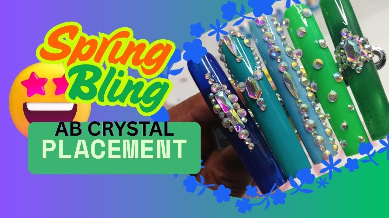 Bling Placements AB Crystals #blingnails #nailart