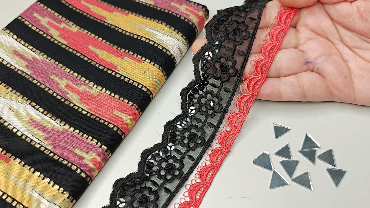 Printed Kurti पर Mirrors लगा कर बनाएं Round Neck और Sleeves का ख़ूबसूरत Design/ Latest kurti Design 
