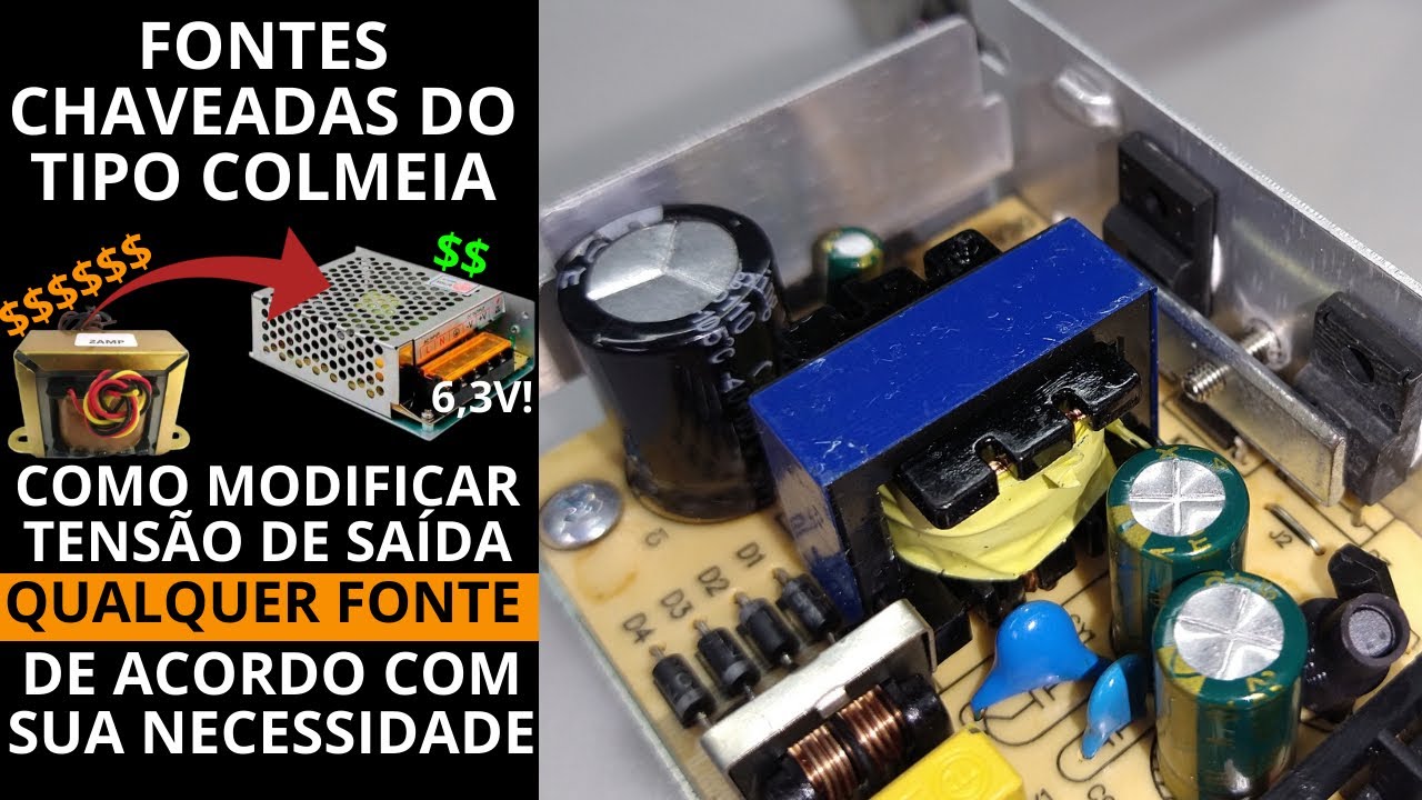 Como alterar uma fonte chaveada para tensões acima ou abaixo do limite de ajuste.