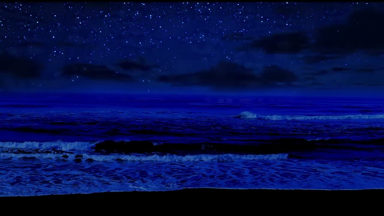 Play NOW! For Insomnia! Soothing Wave Sounds with Deep Ocean Night Ambience